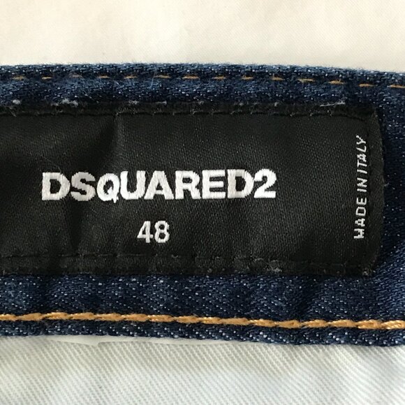 Dsquared2 Jeans Men 48 W32 Blue Low Rise Button Fly Distressed Selvedge Grunge - Picture 3 of 14